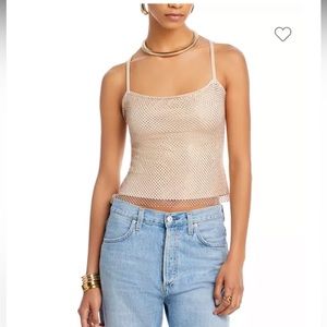 Aqua Crystal embellishment mesh top